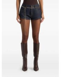Manière De Voir - Elina Denim Mini Shorts With Chain - Lyst
