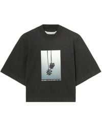 Palm Angels - Brand-print Cropped Cotton-jersey T-shirt - Lyst