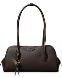 Calvin Klein - Grained-Leather Logo-Charm Shoulder Bag - Lyst
