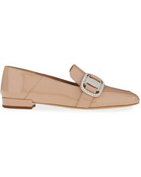Ferragamo - Vara Patent-Leather Chain-Loafers - Lyst