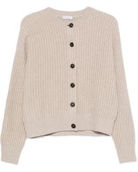 Brunello Cucinelli - Ribbed-Knit Sequin-Embellished Cardigan - Lyst