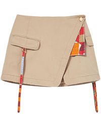 Emilio Pucci - Contrasting-trim Panelled Cotton Mini Skirt - Lyst