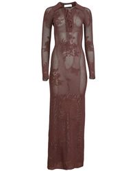 Fleur du Mal - Lace Pointelle Maxi Dress - Lyst
