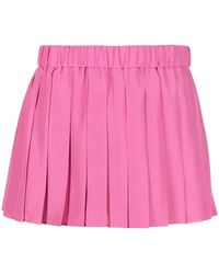 RED Valentino - Pleated Mini Shorts - Lyst