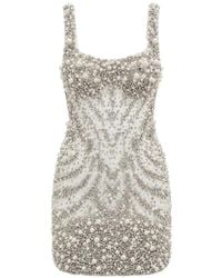 Philipp Plein - Tulle Short Evening Dress Pearls Crystals - Lyst