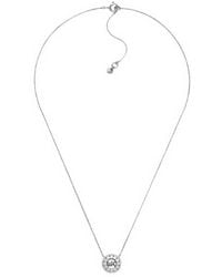 Michael Kors - Logo-Pendant Round Necklace - Lyst