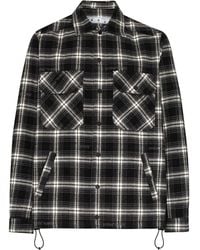 Off-White c/o Virgil Abloh - Stencil Arrow Checked Shirt Jacket - Lyst