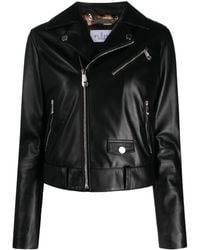 Philipp Plein - Crystal-embellished Leather Biker Jacket - Lyst