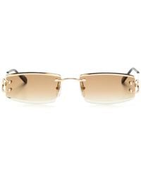 Cartier - Sonnenbrille Mit Eckigem Gestell - Lyst