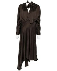 Maje - Tie-Neck Asymmetric Midi Dress - Lyst
