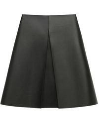 Marni - Nappa Leather Skirt With Pleat - Lyst