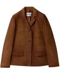 Miu Miu - Chaqueta De Ante Con Botones - Lyst