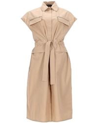 Fabiana Filippi - Belted Zip-Pocket Midi Dress - Lyst