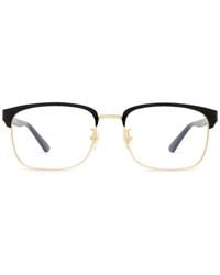 Gucci - Web-Stripe Rectangular-Frame Glasses - Lyst
