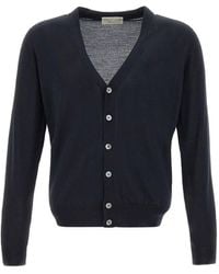 FILIPPO DE LAURENTIIS - V-Neck Ribbed-Edge Cardigan - Lyst