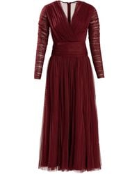 Ana Radu - V-Neck Long-Sleeve Midi Dress - Lyst