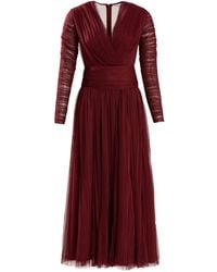 Ana Radu - V-Neck Long-Sleeve Midi Dress - Lyst