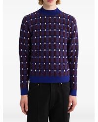 Jil Sander - Checked Intarsia-Knit Sweater - Lyst