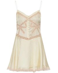 Self-Portrait - Lace-Trim Polka-Dot Mini Dress - Lyst