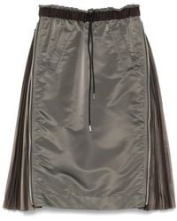 Sacai - Twill Midi Skirt - Lyst