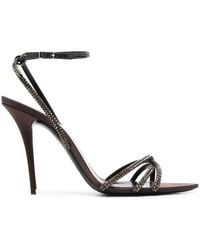 Saint Laurent - 105Mm Ava Embellished Sandals - Lyst