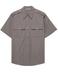 Prada - Short-Sleeved Poplin Shirt - Lyst