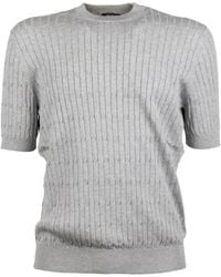 Peserico - Ribbed Crewneck T-Shirt - Lyst