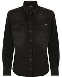 Dolce & Gabbana - Button-Up Denim Shirt - Lyst