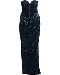 ROTATE BIRGER CHRISTENSEN - Silk Velvet Slit Dress - Lyst