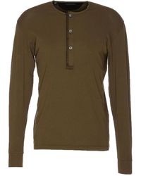Tom Ford - Geripptes Henley-Poloshirt - Lyst