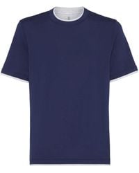 Brunello Cucinelli - T-shirt en coton à effet superposé - Lyst