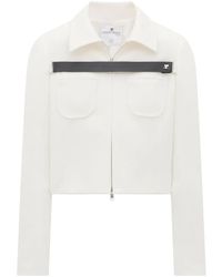 Courreges - Giacca bianca crop con zip - Lyst