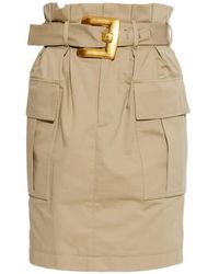 Balmain - Belted Cargo-Pocket Mini Skirt - Lyst