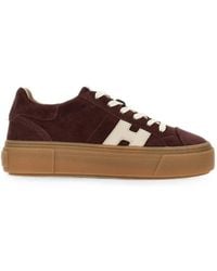Hogan - Logo-Patch Suede Low-Top Sneakers - Lyst
