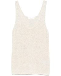 Roberto Collina - Open-Knit V-Neck Top - Lyst