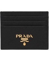 Prada - Saffiano Leather Card Holder - Lyst