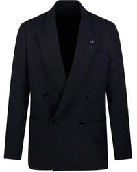 Lardini - Blazer Met Dubbele Rij Knopen Verfraaid Met Bloemen - Lyst