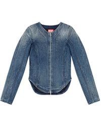 DIESEL - Veste En Jean À Fermeture Zippée - Lyst