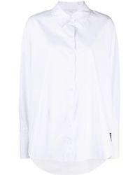 Patrizia Pepe - Logo-patch Pointed-collar Cotton Shirt - Lyst