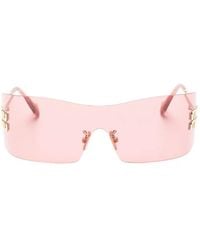 Miu Miu - Logo-Plaque Geometric-Frame Sunglasses - Lyst