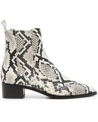 SCAROSSO - Bottines Olivia 40 Mm À Effet Peau De Serpent - Lyst
