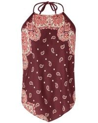Pinko - Beach Cover-Up Top With Ties And Bandana Print - Lyst