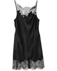 Carine Gilson - Lace-Trim Cowl-Neck Mini Dress - Lyst