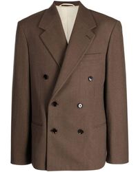 Lemaire - Double-breasted Twill Blazer - Lyst