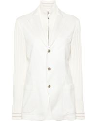 Eleventy - Ribbed-panelling Single-breasted Blazer - Lyst