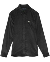 Fred Perry - Logo-Embroidered Corduroy Shirt - Lyst