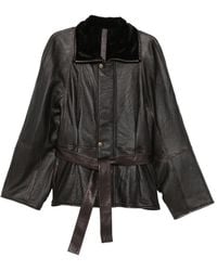 Petar Petrov - Belted Shearling-Collar Jacket - Lyst