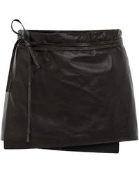 DSquared² - Leather Lace-Up Skirt - Lyst