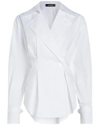 KARL LAGERFELD - Double-Breasted Pleated Shirt - Lyst