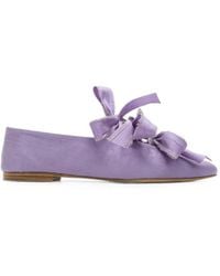 Sleeper - Mille-Feuille Bow-Detail Silk Ballet Flats - Lyst